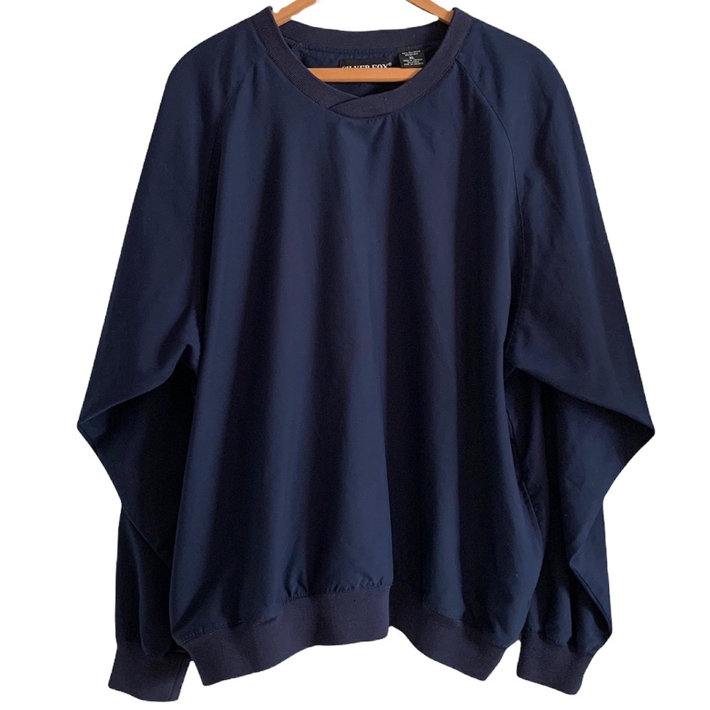 Silver Fox Microfiber Outerwear Navy Blue Long Sleeve Jacket Size XL